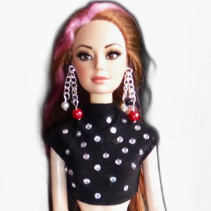 Doll wearing black top in from Chic Smart Casual Collection
