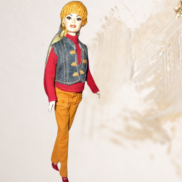 Doll wearing vest from Casual Winter Warmers Collection