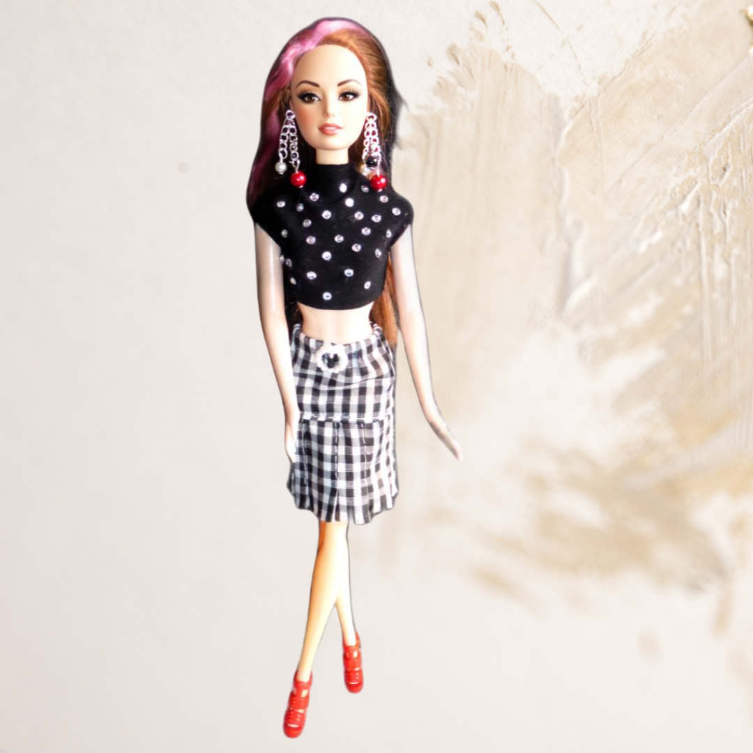Doll wearing skirt and top from Chic Smart Casual Collection