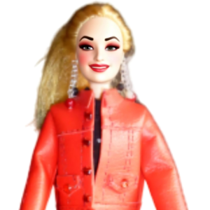 Doll wearing red leather jacket from Chic Smart Casual Collection