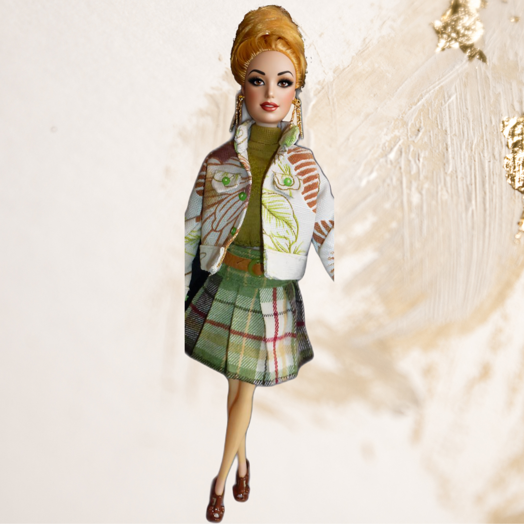 Doll wearing Skirt and Jacket from Eclectic Elegant Collection