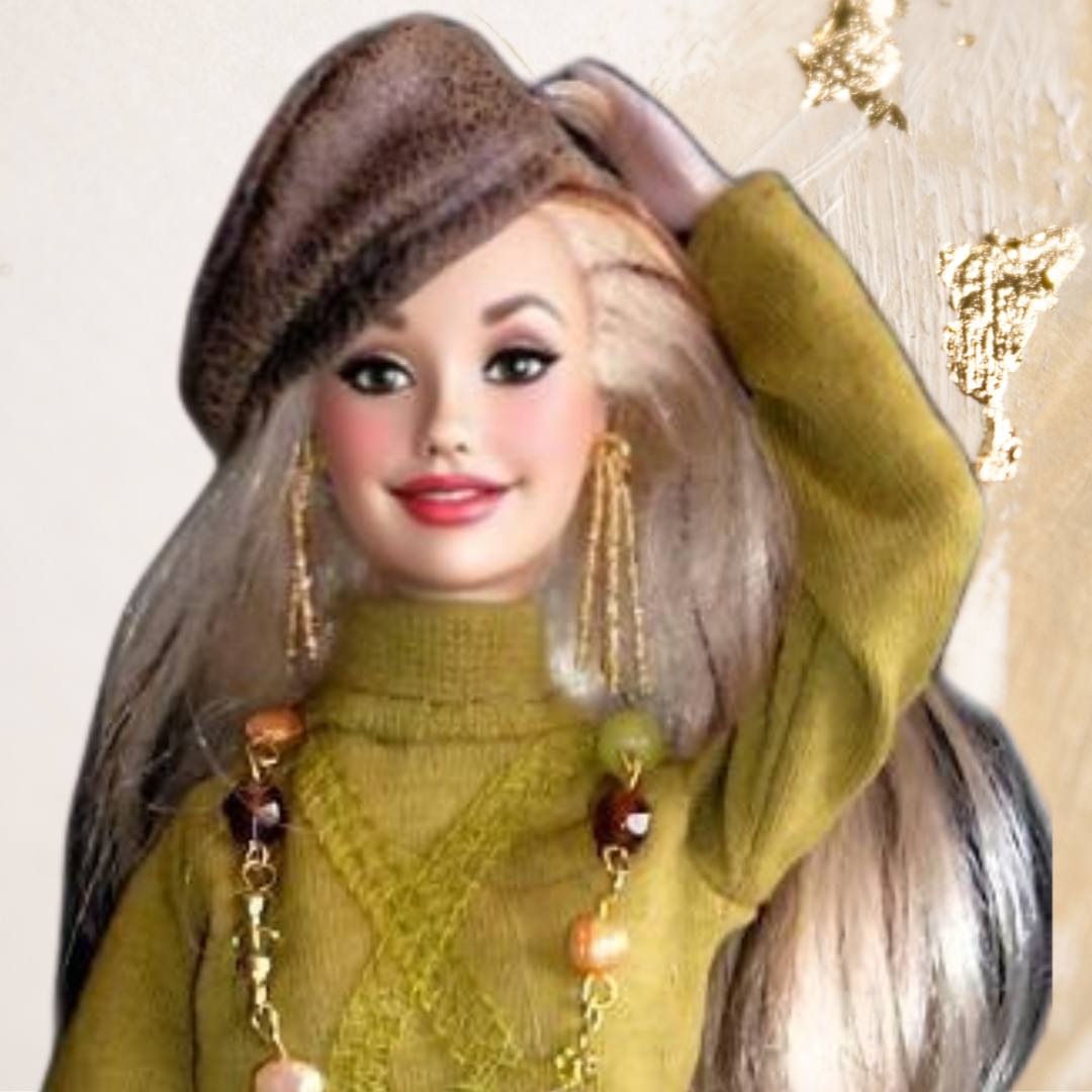 Doll wearing beret from Eclectic Elegant Collection
