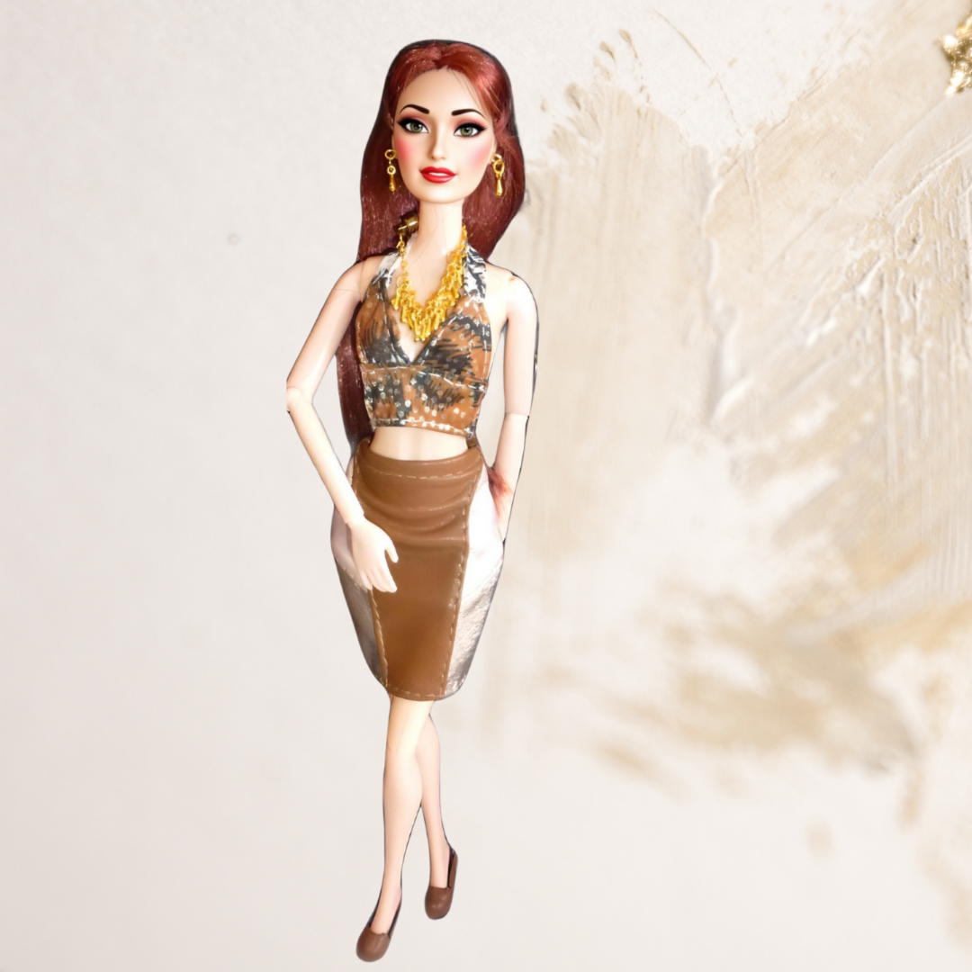Doll wearing Leather Skirt from Elegant in Leather Collection