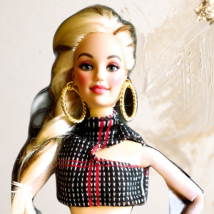 Doll wearing Cut out one shoulder top from Funky Fashion Collection