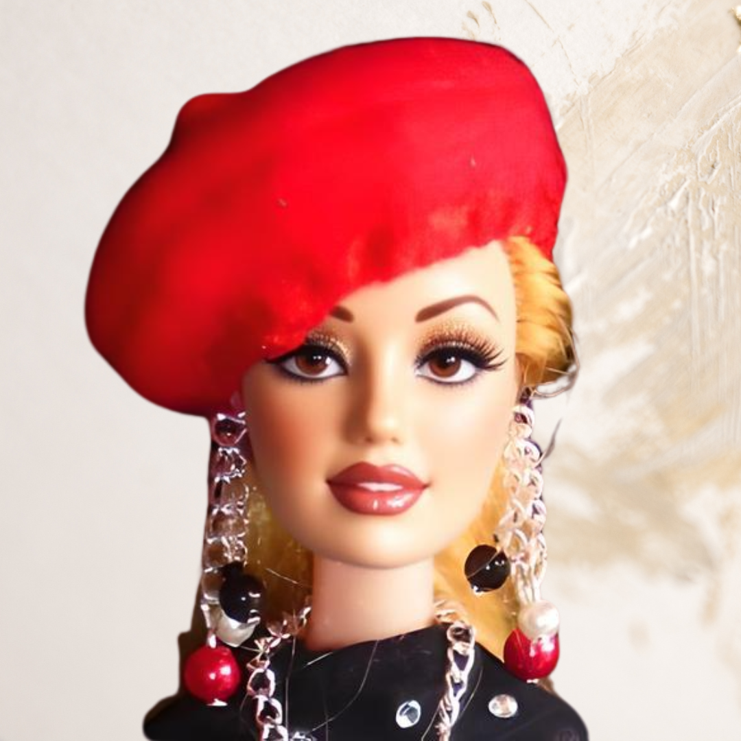 Doll wearing Red Beret from Chic Smart Casual Collection