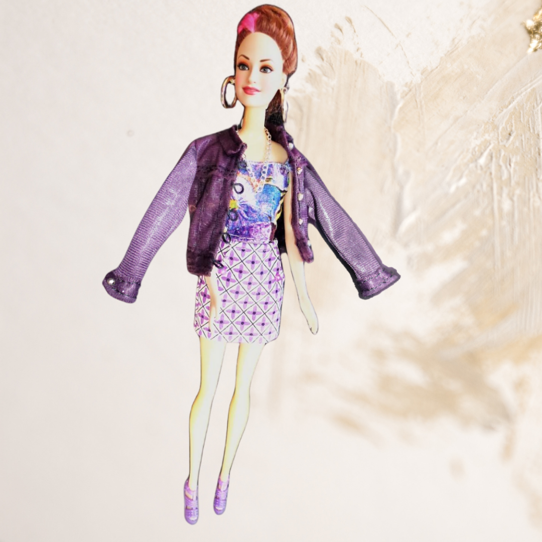 Doll wearing Grape Jacket from the Relaxed and Practical Collection