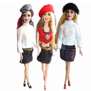Dolls wearing clothing from romantic Rebel Collection