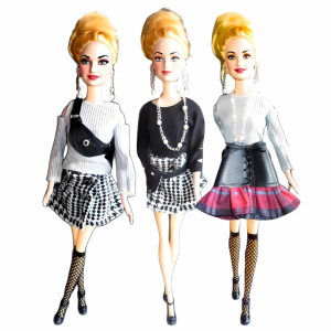 Dolls wearing clothes from Tartan and Checks Collection
