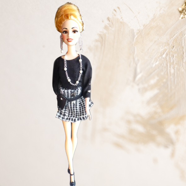 Doll wearing Black Top from Tartan and Checks Collection
