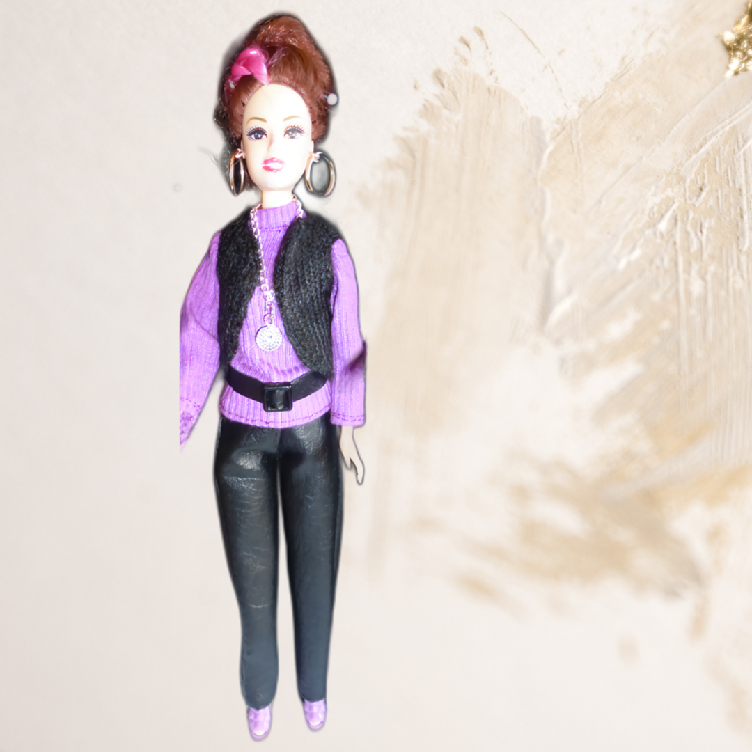Doll wearing Black Leather Pants from Timeless Sophisticated Collection